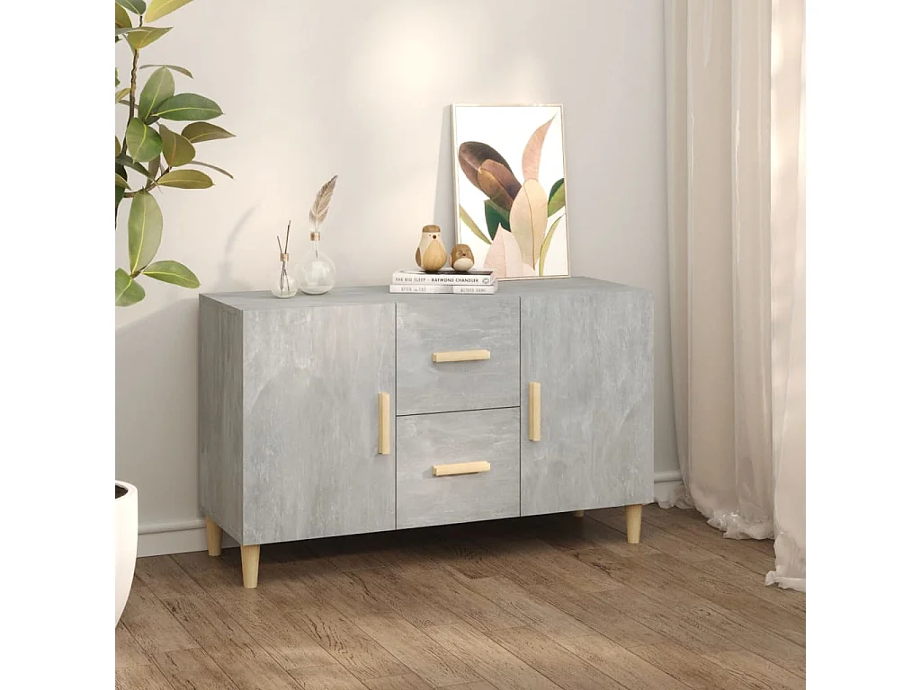 Dressoir 100x36x60 cm bewerkt hout betongrijs