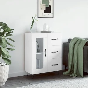 Dressoir 69,5x34x90 cm bewerkt hout hoogglans wit Dressoir 69,5x34x90 cm bewerkt hout hoogglans wit