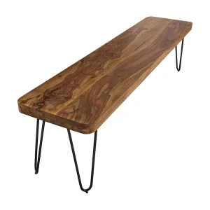 eetkamerbank BAGLI massief hout Sheesham 120 x 45 x 40 cm houten bank natuurproduct Keukenbank in landhuisstijl eetkamerbank BAGLI massief hout Sheesham 120 x 45 x 40 cm houten bank natuurproduct Keukenbank in landhuisstijl