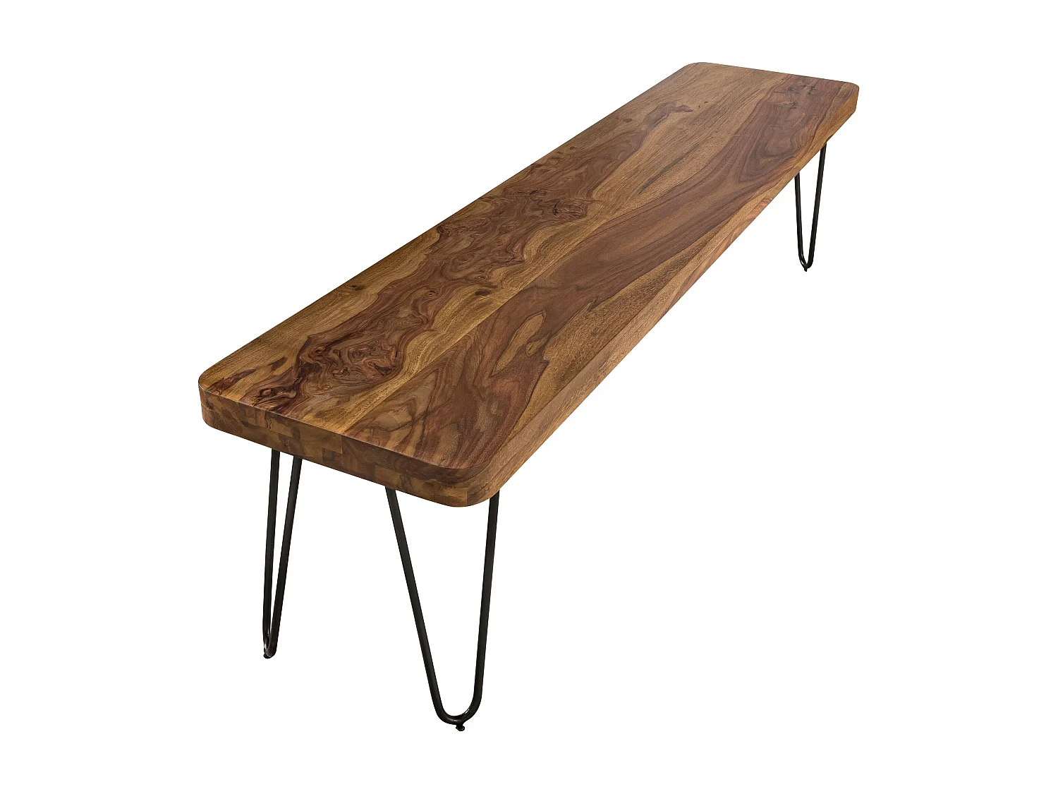 eetkamerbank BAGLI massief hout Sheesham 120 x 45 x 40 cm houten bank natuurproduct Keukenbank in landhuisstijl