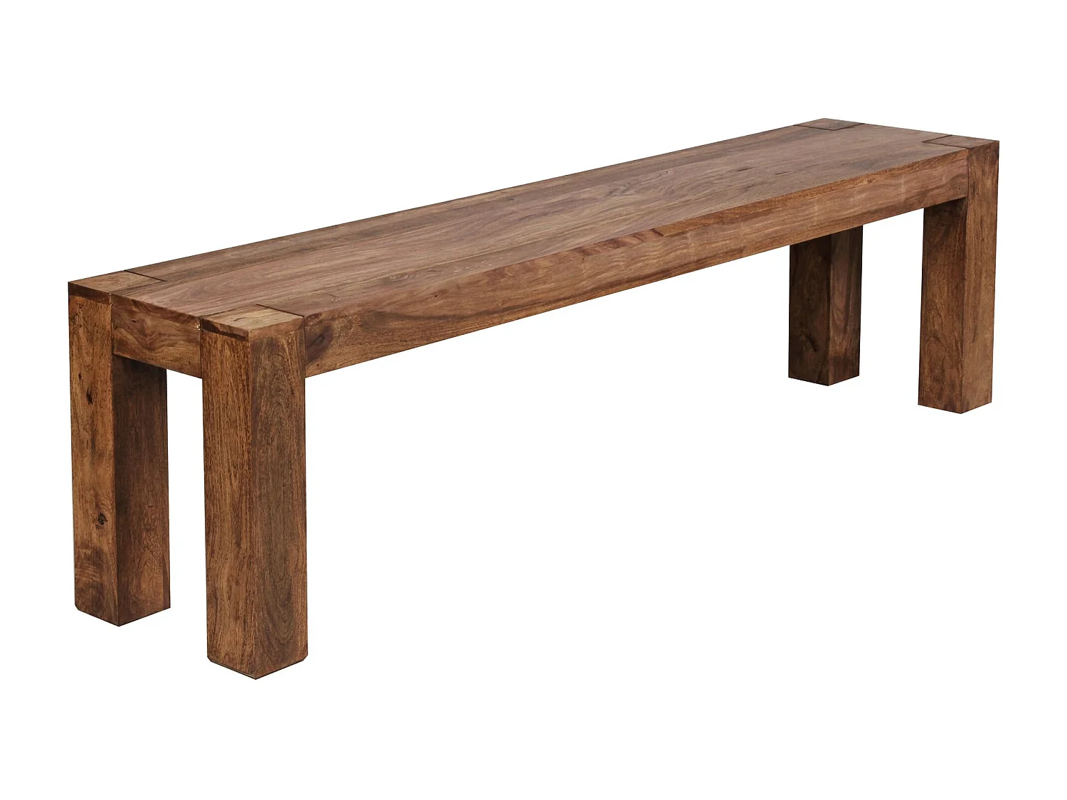 eetkamerbank MUMBAI massief hout Sheesham 160 x 45 x 35 cm houten bank natuurproduct Keukenbank in landhuisstijl