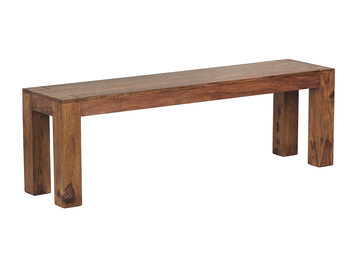eetkamerbank MUMBAI massief hout Sheesham 140 x 45 x 35 cm houten bank natuurproduct Keukenbank in landhuisstijl