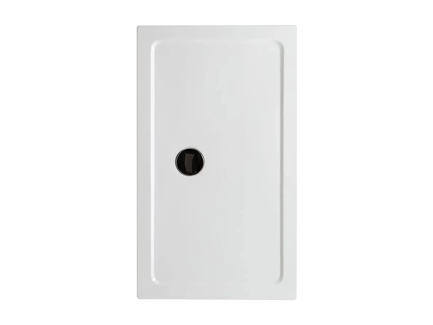 Dunne rechthoekige douchebak "Aosta" in acryl en wit ABS cm 80x100h