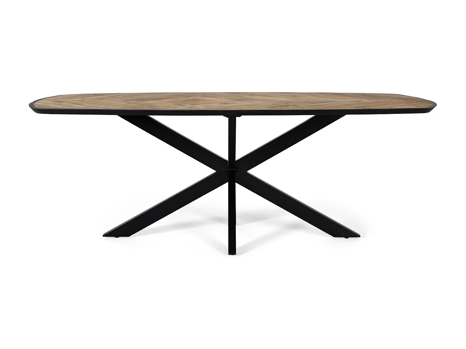 Tafel à kribbe in manguierbos met munten arrondis 220 cm