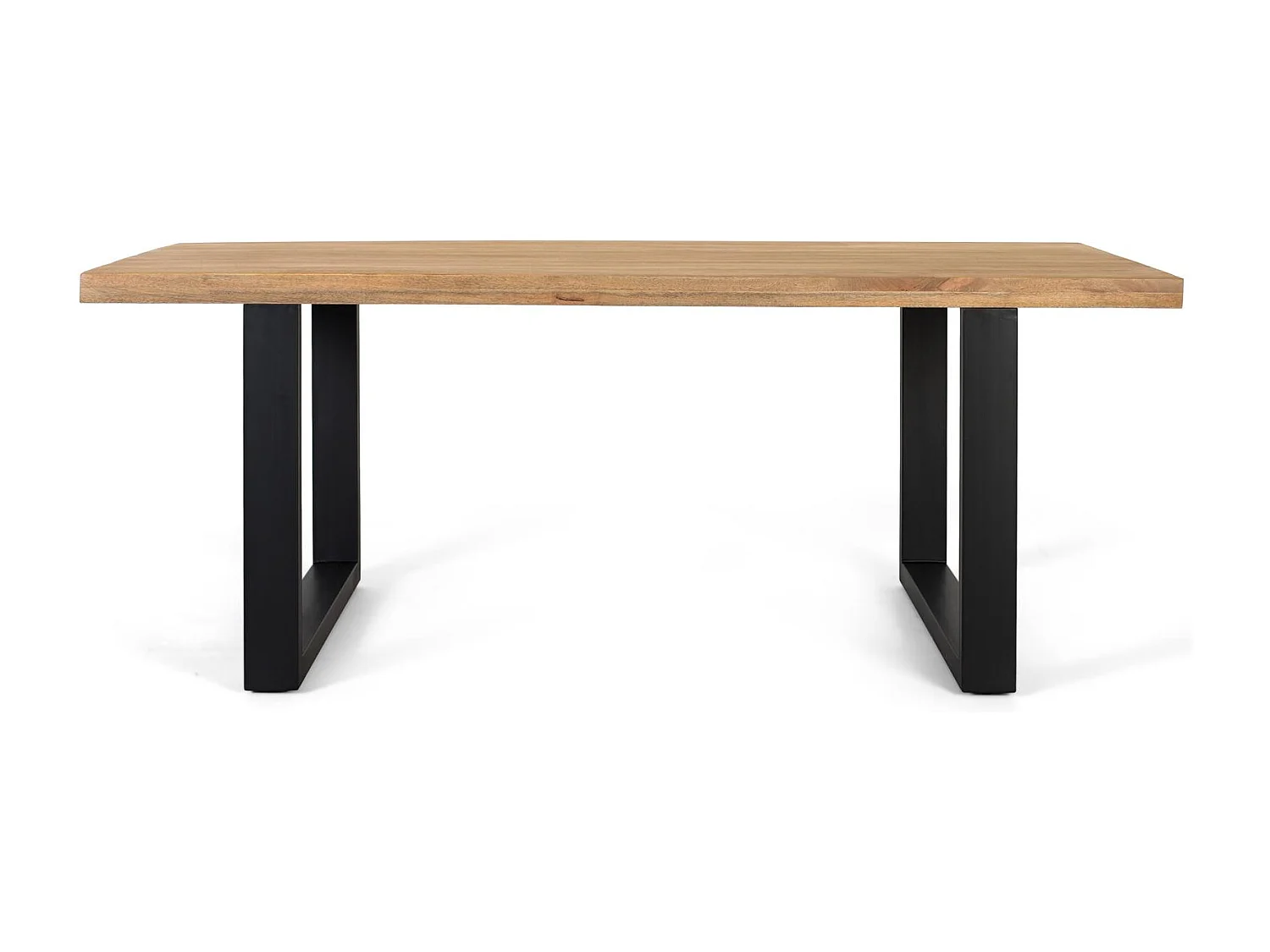 Tafel met kribbe met rechthoekig bord in manguierhout 200 cm