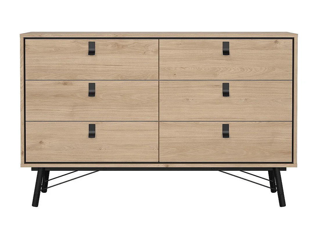 Dubbele ladekast met 6 lades en metalen onderstel B150,3 cm – JOYCE