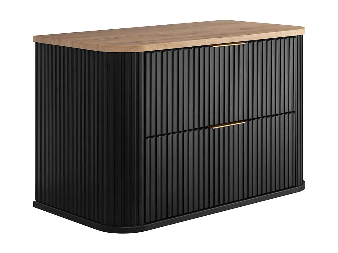 ELEGANCE Onderkast 41,5 × 80,4 × 51,7 cm met zwarte kast en eiken craft gouden blad