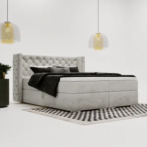 Emporius Valencia Box tweepersoonsbed bed 160×200, bed met opbergruimte – matras en topper – boxspring bed fluweel lichtgrijs (Magic Velvet 2218) Emporius Valencia Box tweepersoonsbed bed 160×200, bed met opbergruimte – matras en topper – boxspring bed fluweel lichtgrijs (Magic Velvet 2218)