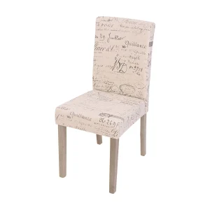 Eetkamerstoel Littau textiel, schrijfcrème, bruine poten Eetkamerstoel Littau textiel, schrijfcrème, bruine poten