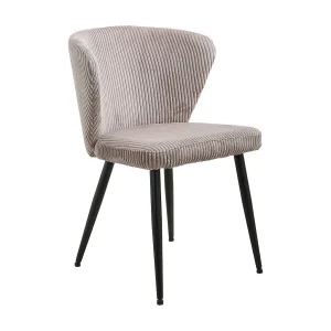Eetkamerstoel TORONTO – Ribfluweel zand – Zwarte metalen poten – Design stijl Eetkamerstoel TORONTO – Ribfluweel zand – Zwarte metalen poten – Design stijl