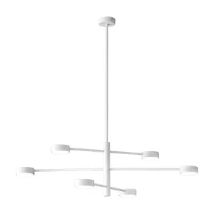Eclipsia Witte Plafondlamp – d850x845mm 6xGX53 – Elegante Metalen Hanglamp