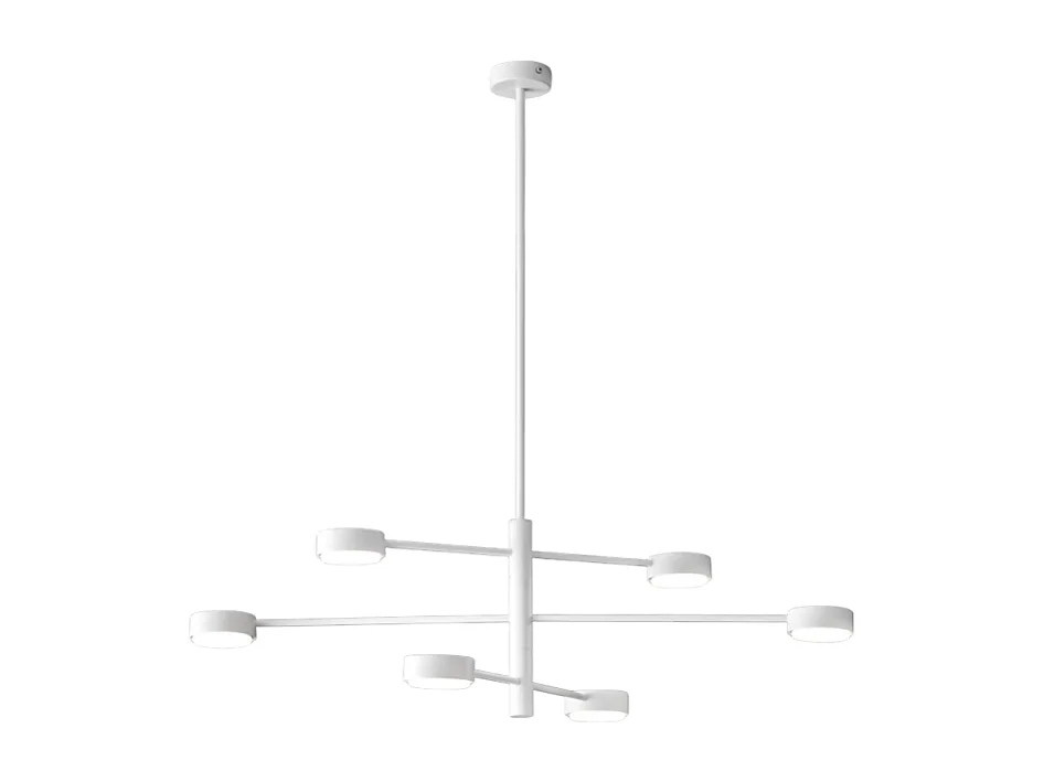 Eclipsia Witte Plafondlamp - d850x845mm 6xGX53 - Elegante Metalen Hanglamp