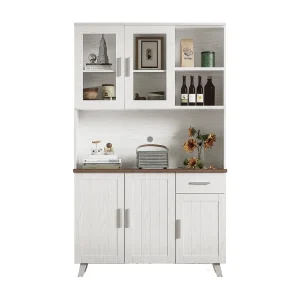 Dressoir met 5 vakken, rustiek design, hout, (114x40x190 cm) Dressoir met 5 vakken, rustiek design, hout, (114x40x190 cm)
