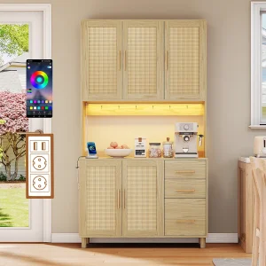 Dressoir met RGB LED, 2 USB, 2 stopcontacten, 3 lades, 183 cm, hout (183x40x100 cm)