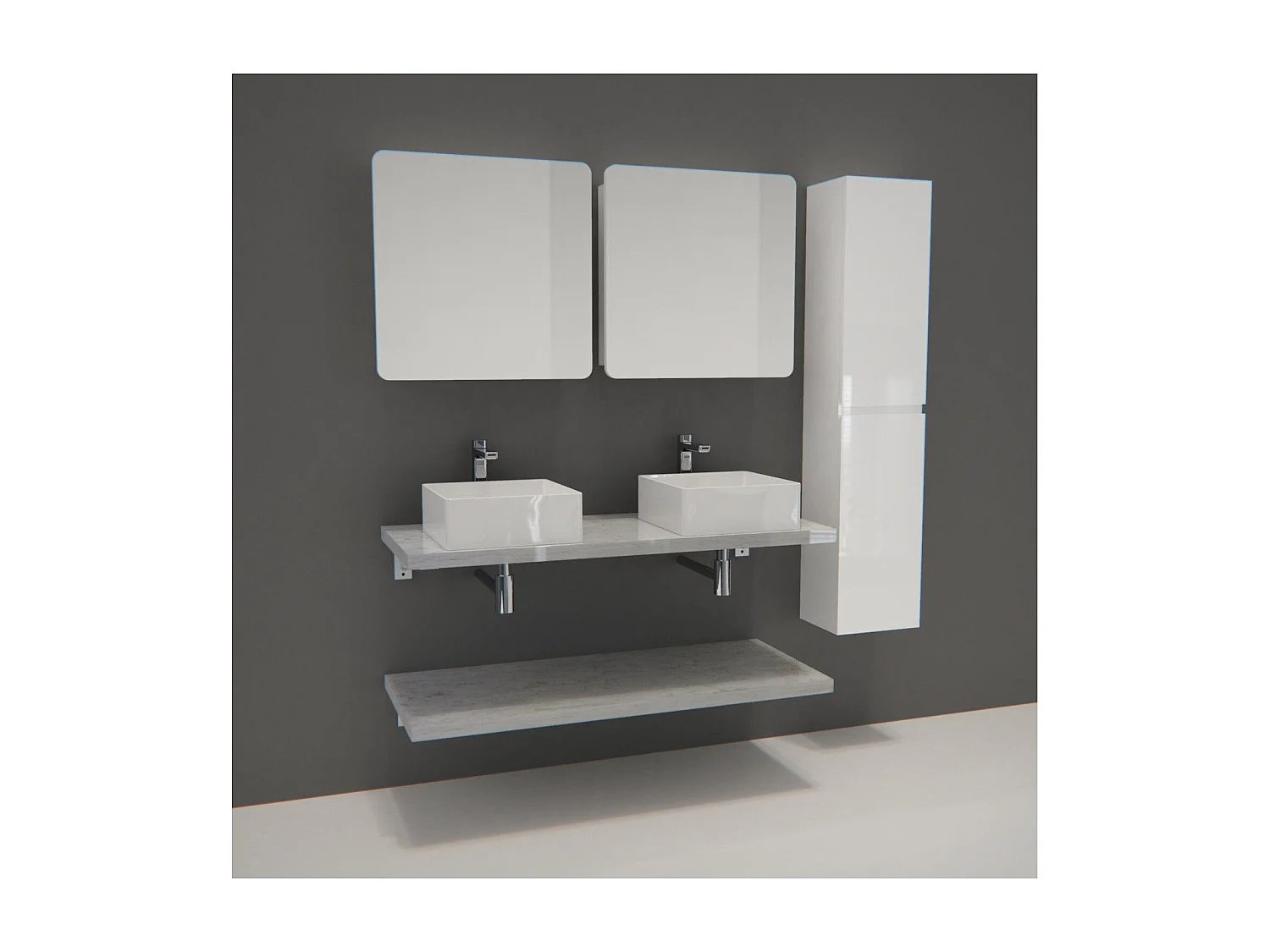 Dubbele unit + wastafel + kledingkast + WILL-kolom