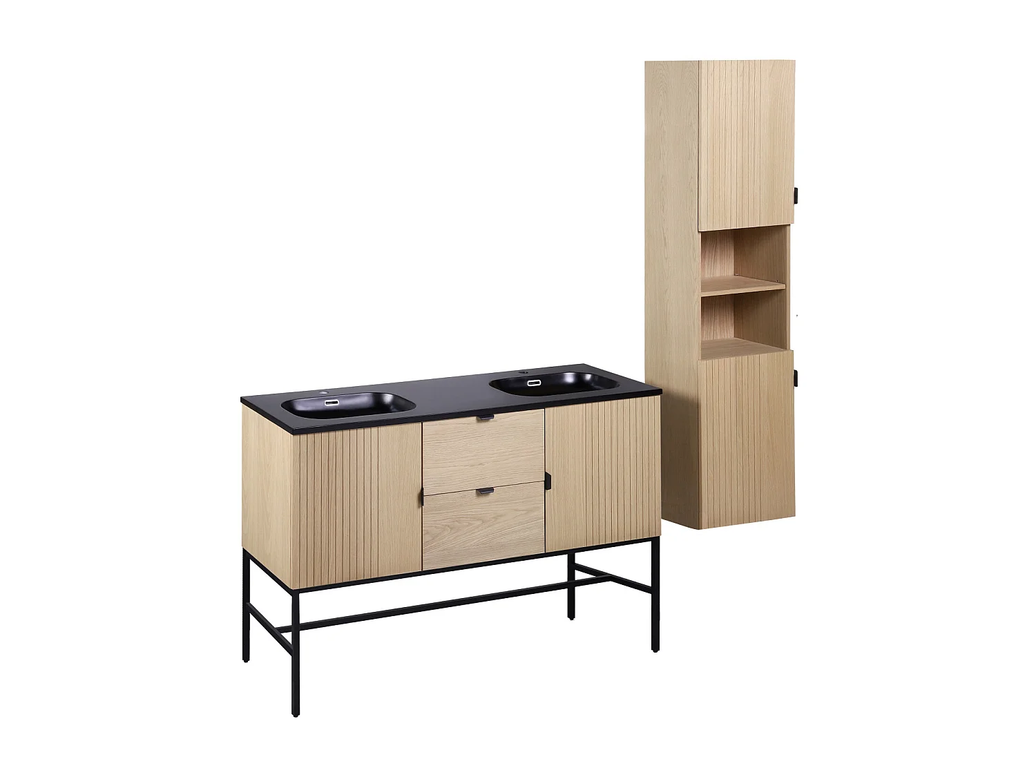 Dubbele spoelbak + poten + STUDIO kolom