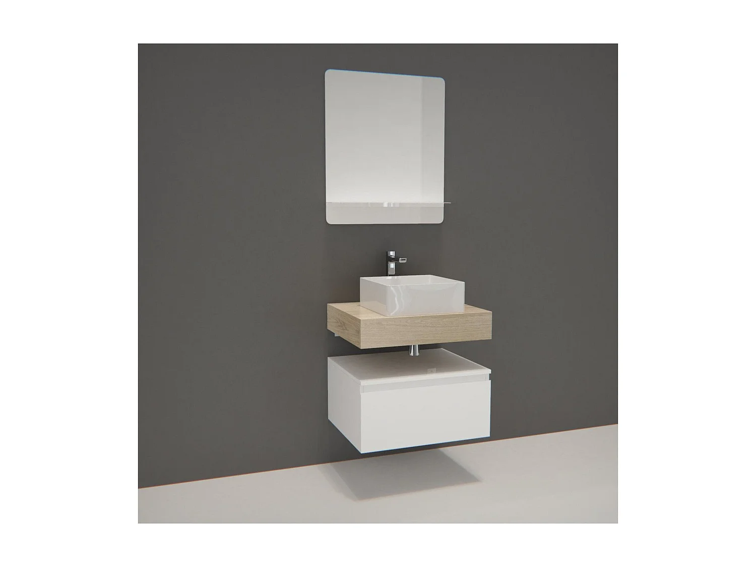Enkele unit + wastafel + WILL spiegel