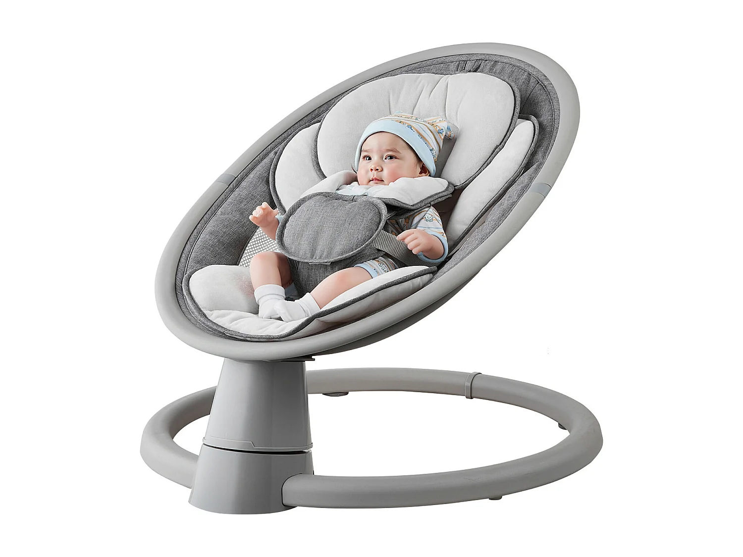 Elektrische Babywieg, SucceBuy Baby-schommel voor zuigelingen met 5 snelheden, Bluetooth-bediening, Slaapliedjes en Kussentje