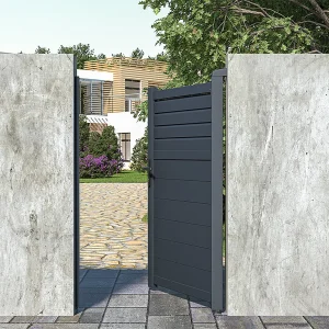 Draaipoort van aluminium – L. 103 x H. 166 cm – Antraciet – VIAZO – Koop nu goedkoop online
