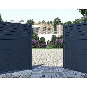 Draaipoort van aluminium – L. 305 x H. 166 cm – Antraciet – VIAZO- Koop nu goedkoop online Draaipoort van aluminium – L. 305 x H. 166 cm – Antraciet – VIAZO- Koop nu goedkoop online