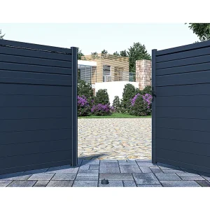 Draaipoort van aluminium – L. 305 x H. 181 cm – Antraciet – VIAZO – Koop nu goedkoop online Draaipoort van aluminium – L. 305 x H. 181 cm – Antraciet – VIAZO – Koop nu goedkoop online