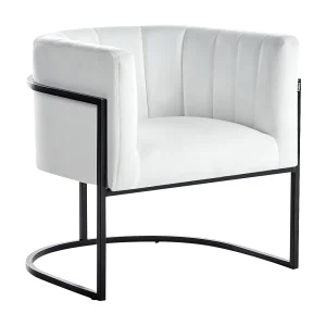 Fauteuil LARVIK II Fluweel Wit Fauteuil LARVIK II Fluweel Wit
