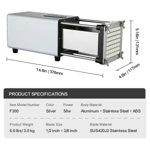 Elektrische Frietsnijder SucceBuy, Hakmachine Voor Aardappelen En Groenten Van Roestvrij Staal Elektrische Frietsnijder SucceBuy, Hakmachine Voor Aardappelen En Groenten Van Roestvrij Staal