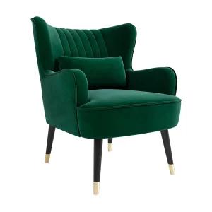 Fluwelen fauteuil, moderne relaxfauteuil met houten poten, loungestoelen met armleuningen, fauteuil met oorleuningen voor woonkamer en slaapkamer Fluwelen fauteuil, moderne relaxfauteuil met houten poten, loungestoelen met armleuningen, fauteuil met oorleuningen voor woonkamer en slaapkamer