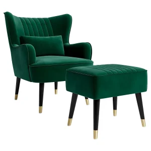Fluwelen fauteuil, loungestoelen met armleuningen, oorfauteuil voor woonkamer/slaapkamer, verzonden in twee pakketten Fluwelen fauteuil, loungestoelen met armleuningen, oorfauteuil voor woonkamer/slaapkamer, verzonden in twee pakketten