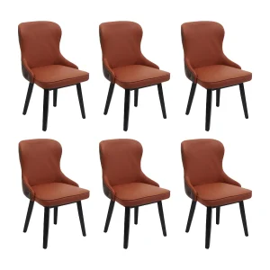 Eetkamerstoel MCW-M60 (set van 6), terracotta-bruin Eetkamerstoel MCW-M60 (set van 6), terracotta-bruin