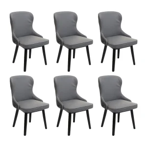 Eetkamerstoel MCW-M60 (set van 6), donkergrijs-lichtgrijs Eetkamerstoel MCW-M60 (set van 6), donkergrijs-lichtgrijs