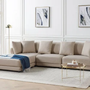Driezitsbank stof beige SIGTUNA