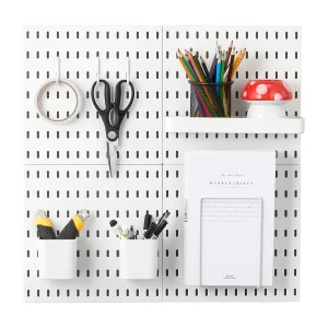 Geperforeerde Panelen SucceBuy, 280×280 mm, Kunststof, 4 Panelen, voor Thuis, Wit Geperforeerde Panelen SucceBuy, 280×280 mm, Kunststof, 4 Panelen, voor Thuis, Wit
