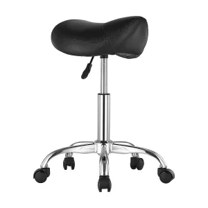 Ergonomische Zadelkruk, SucceBuy Verstelbare PU Leren Zadelkruk met Wielen, Zwart Ergonomische Zadelkruk, SucceBuy Verstelbare PU Leren Zadelkruk met Wielen, Zwart