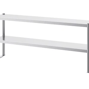 Dubbele Werktafel met 2 Niveaus SucceBuy, 305 x 1524 mm in Roestvrij, Staal voor Voorbereidingstafel Dubbele Werktafel met 2 Niveaus SucceBuy, 305 x 1524 mm in Roestvrij, Staal voor Voorbereidingstafel