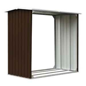 Fedde Haardhoutschuur 172x91x154 cm gegalvaniseerd staal bruin Fedde Haardhoutschuur 172x91x154 cm gegalvaniseerd staal bruin