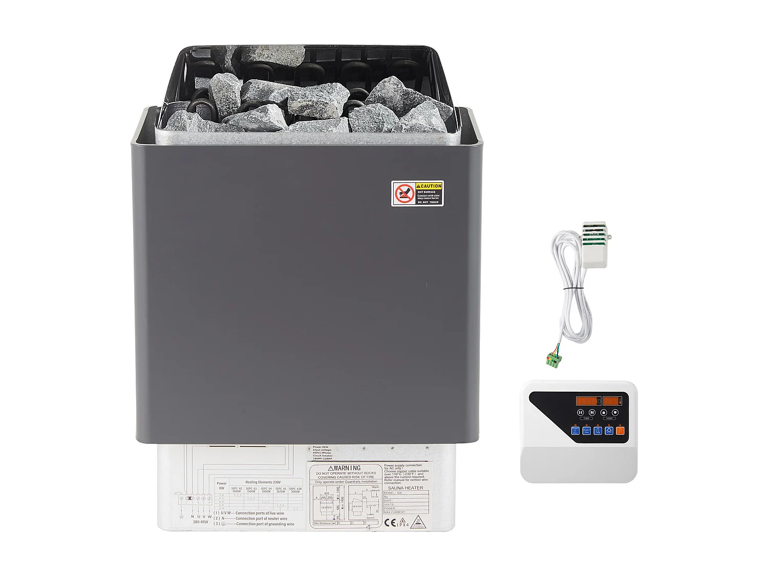 Elektrisch Fornuis SucceBuy 9KW Elektrische Saunakachel van Roestvrij Staal met Externe Bediening
