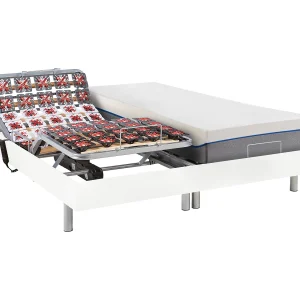 Elektisch relaxbed contactplaatjes vormgeheugen HESIODE III OKIN – Wit – 2 x 70 x 190 cm