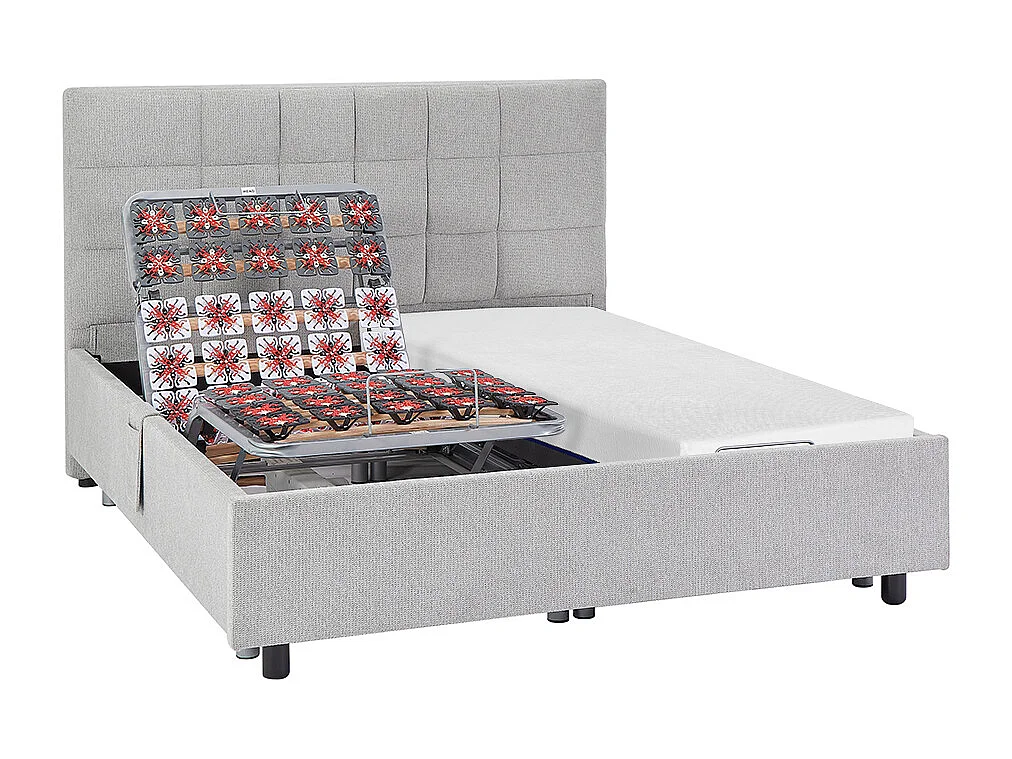 Elektrische decoratieve relaxbedbodem met matras met vormgeheugen 2 x 70 x 190 cm, grijs EREGA