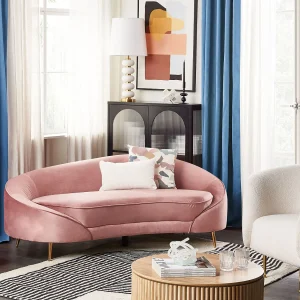 Driezitsbank fluweel pastel roze SAVAR Driezitsbank fluweel pastel roze SAVAR
