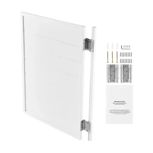Draaideur SucceBuy, 80,5×2,8×106 cm, Enkele Grenenhouten Salondeur met Scharnieren, Hardware, Eenvoudig te Installeren, Wit
