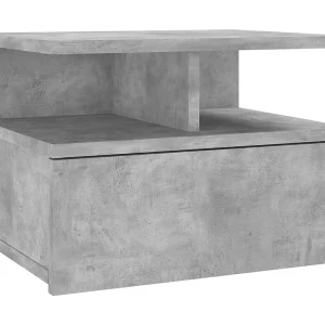Emmanuelle  Nachtkastje zwevend 40x31x27 cm bewerkt hout betongrijs