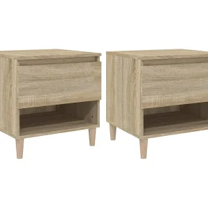 Galorn Nachtkastjes 2 st 50x46x50 cm bewerkt hout sonoma eikenkleurig Galorn Nachtkastjes 2 st 50x46x50 cm bewerkt hout sonoma eikenkleurig