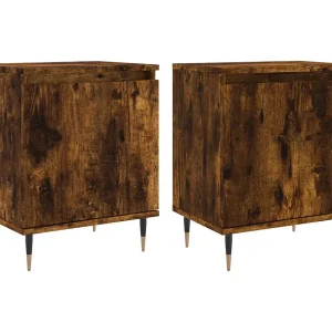 Felina Nachtkastjes 2 st 40x30x50 cm bewerkt hout gerookt eikenkleurig Felina Nachtkastjes 2 st 40x30x50 cm bewerkt hout gerookt eikenkleurig