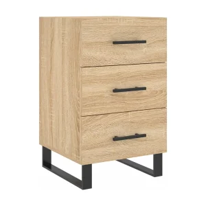 Eilven Nachtkastje 40x40x66 cm bewerkt hout sonoma eikenkleurig Eilven Nachtkastje 40x40x66 cm bewerkt hout sonoma eikenkleurig