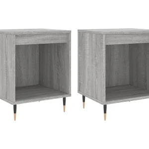 Dustin Mason  Nachtkastjes 2 st 40x35x50 cm bewerkt hout grijs sonoma eiken