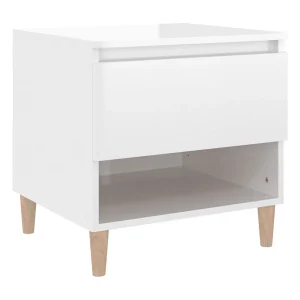Galorn Nachtkastje 50x46x50 cm bewerkt hout hoogglans wit Galorn Nachtkastje 50x46x50 cm bewerkt hout hoogglans wit