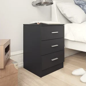 Drumraney Nachtkastjes 2 st 38x35x56 cm bewerkt hout zwart Drumraney Nachtkastjes 2 st 38x35x56 cm bewerkt hout zwart