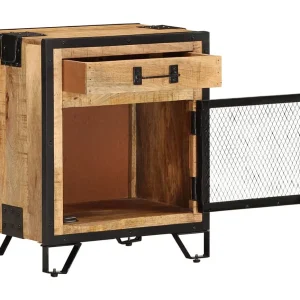Garden Furniture – Nachtkastje 43x30x51 cm massief ruw mangohout Garden Furniture – Nachtkastje 43x30x51 cm massief ruw mangohout