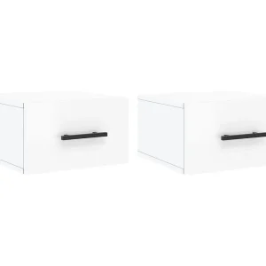 Evelyn Marie Nachtkastjes 2 st wandgemonteerd 35x35x20 cm hoogglans wit Evelyn Marie Nachtkastjes 2 st wandgemonteerd 35x35x20 cm hoogglans wit
